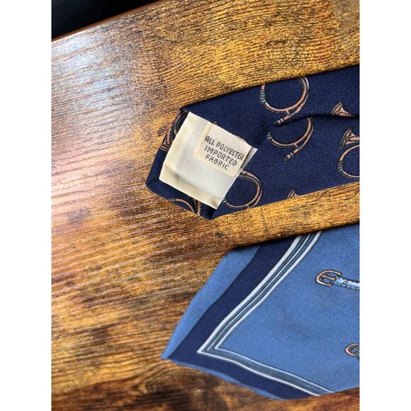 1960s Campilini Beau Brummell Horns Equestrian Bit Bridle Old Money Office Tie - Picture 9 of 9